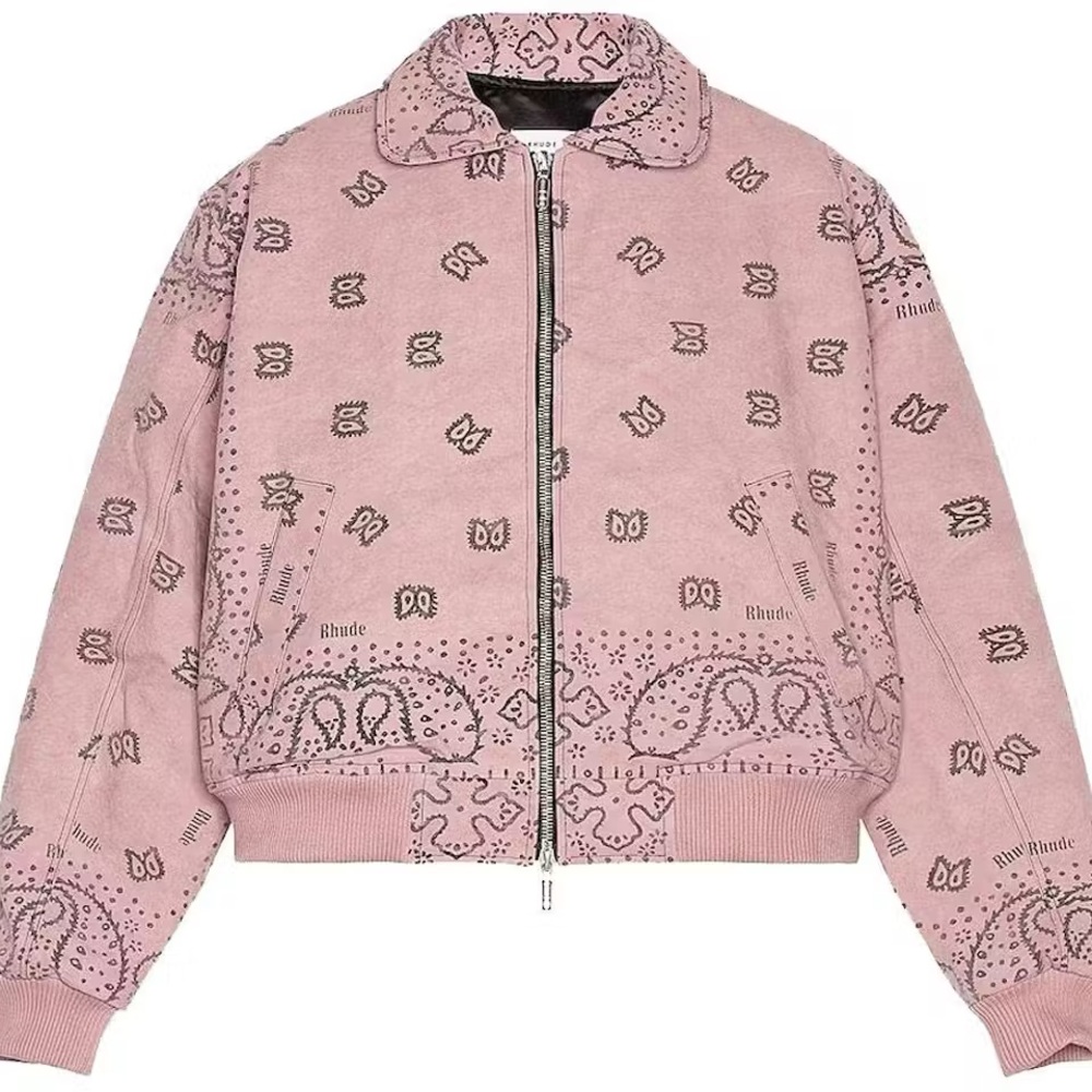 Rhude Bandana Bomber Jacket Pink Paisley